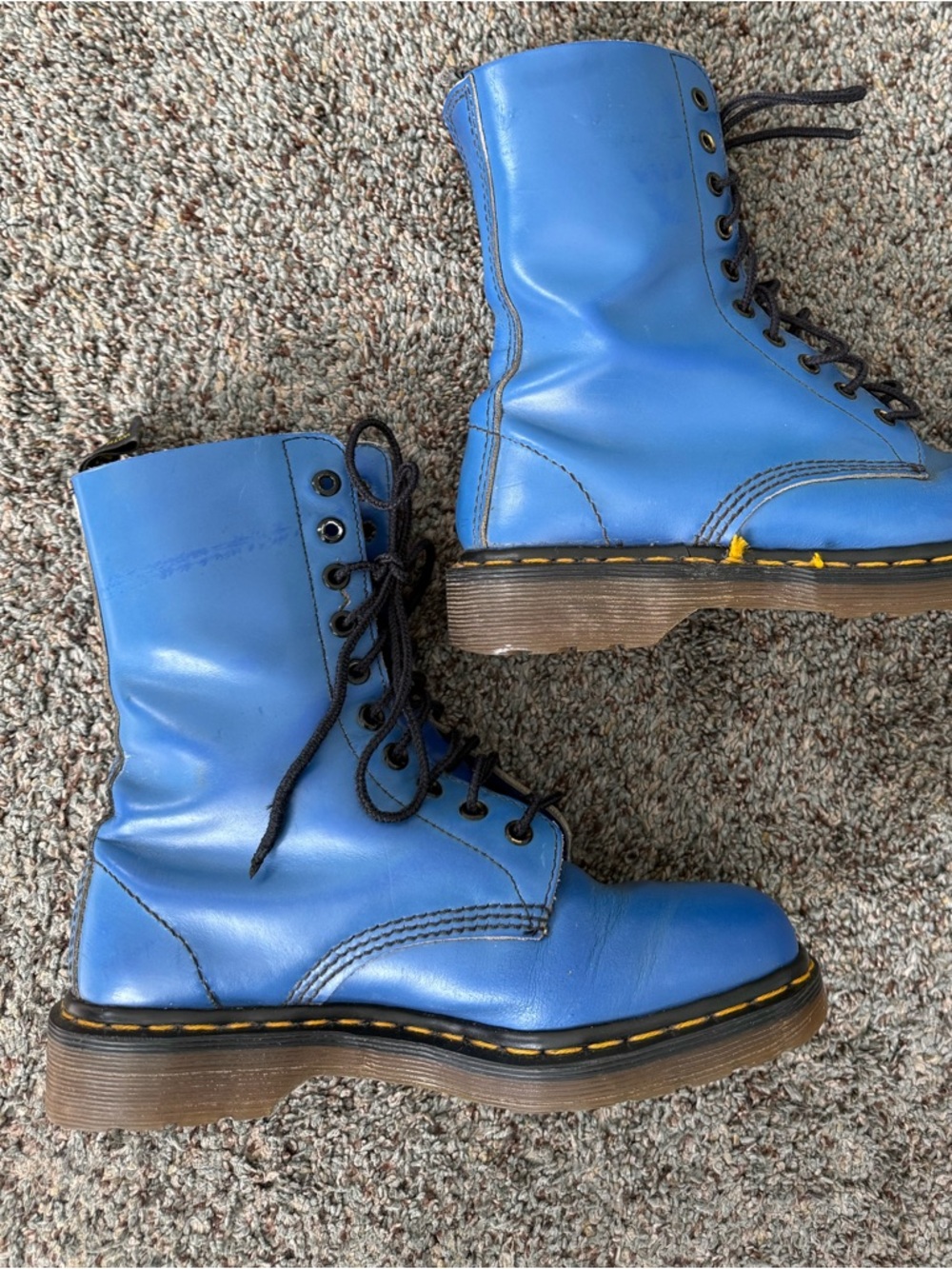 Vintage Dr Martens Made in England Blue Leather boots - Picture 11 of 17